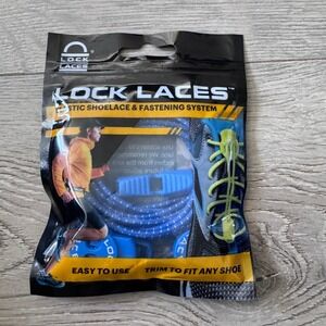 Lock Laces Royal Blue Elastic No Tie Shoelaces Fastening System Reflective NIP